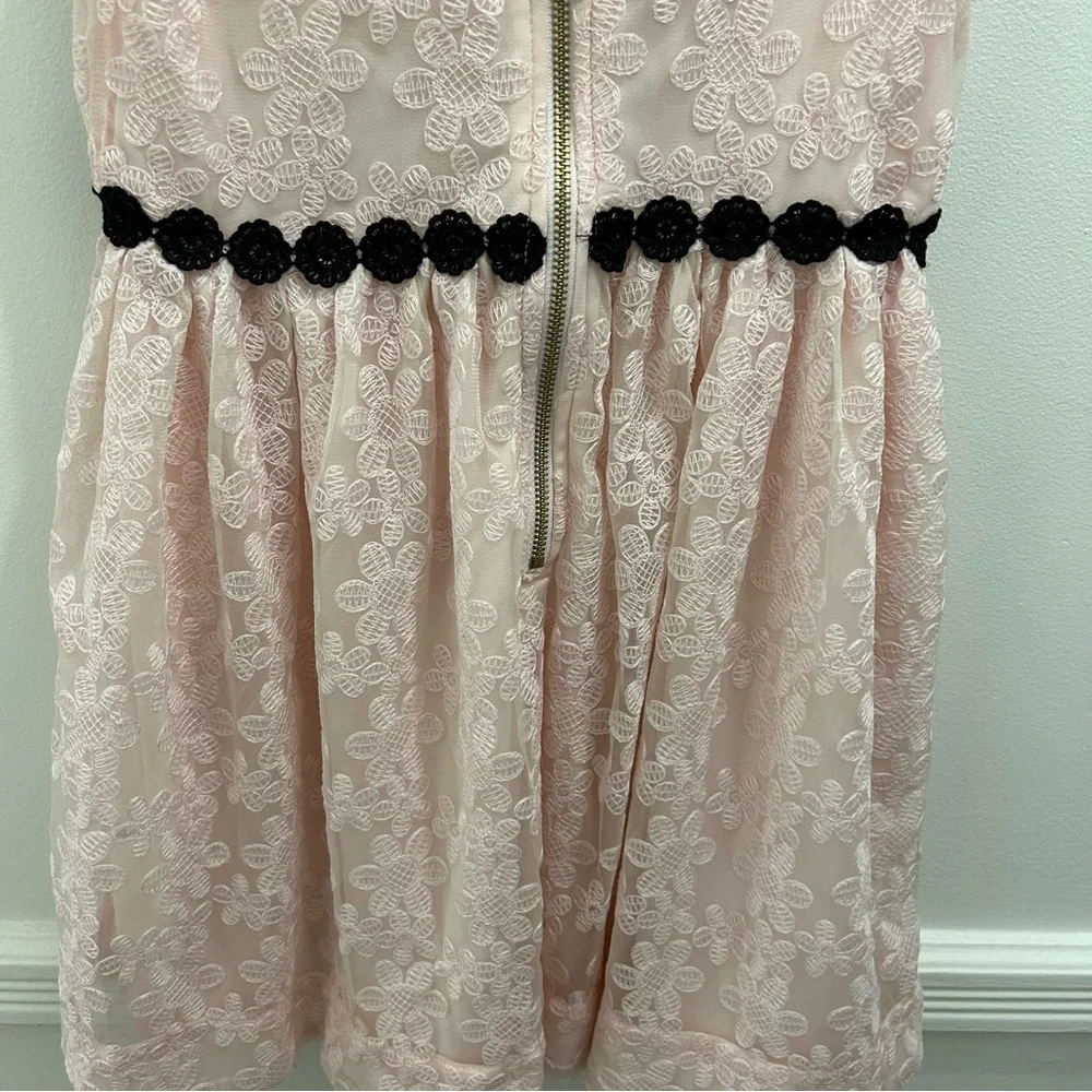 Kate Spade Girls Sonata Lace Dress 12 pink black daisy flowers